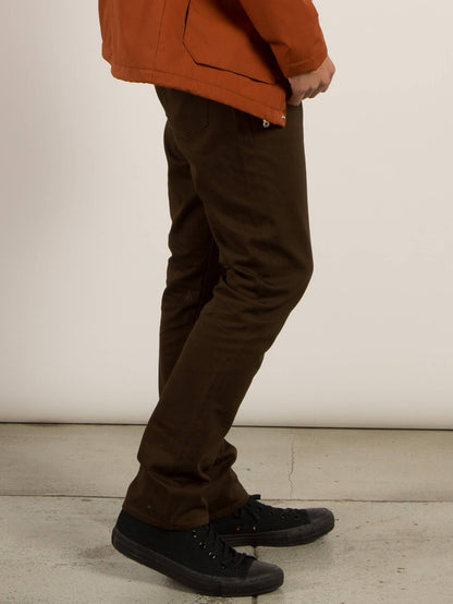 Vorta 5 Pocket Slub Slim Fit Jeans - Dark Chocolate