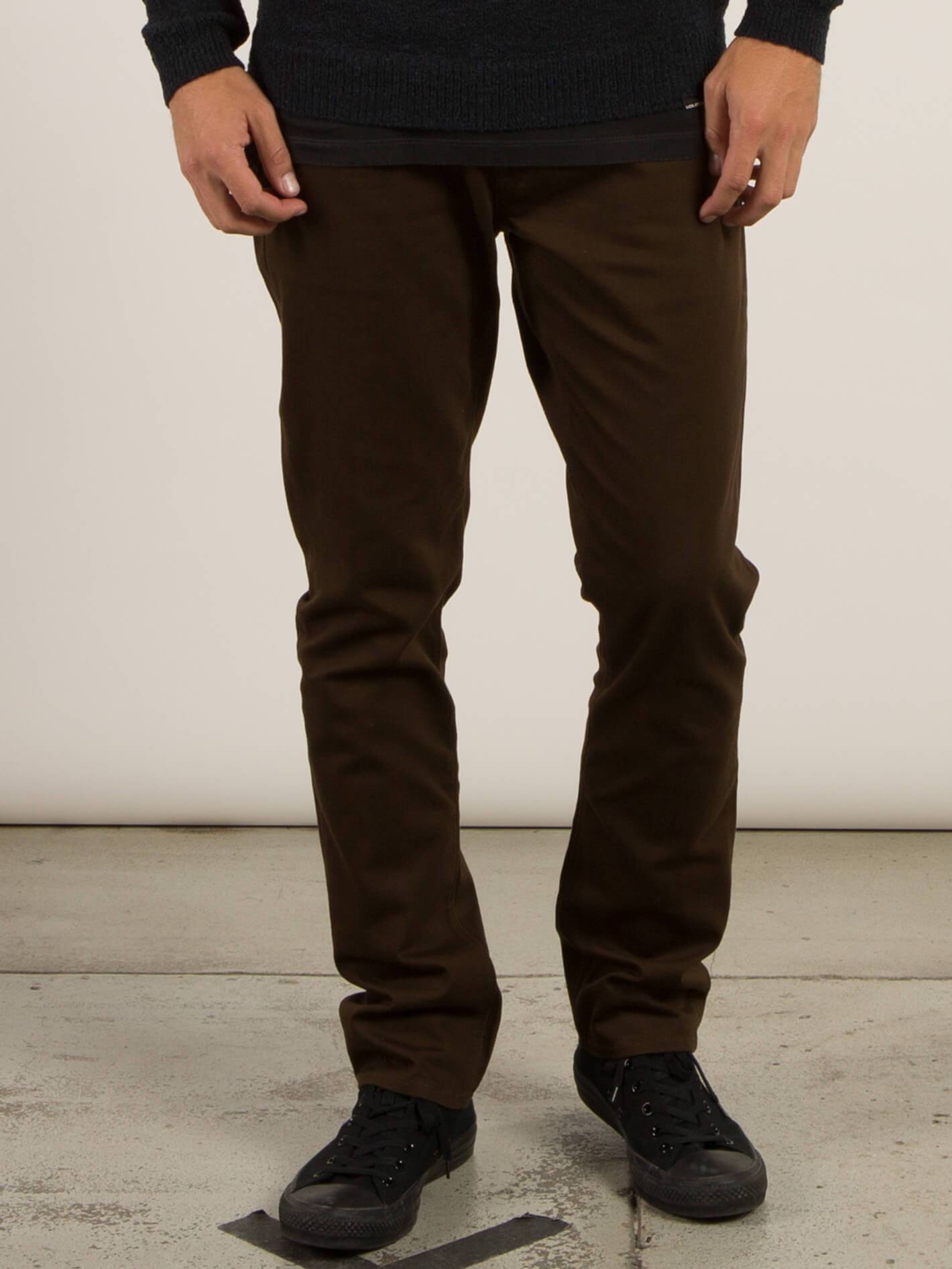 Vorta 5 Pocket Slub Slim Fit Jeans - Dark Chocolate