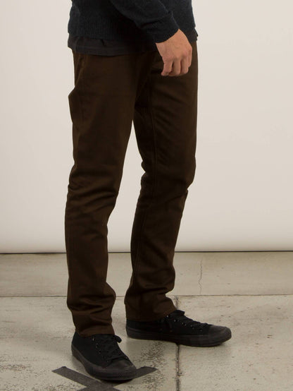 Vorta 5 Pocket Slub Slim Fit Jeans - Dark Chocolate