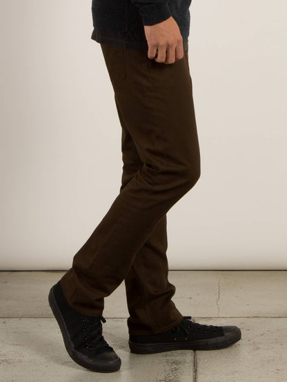 Vorta 5 Pocket Slub Slim Fit Jeans - Dark Chocolate
