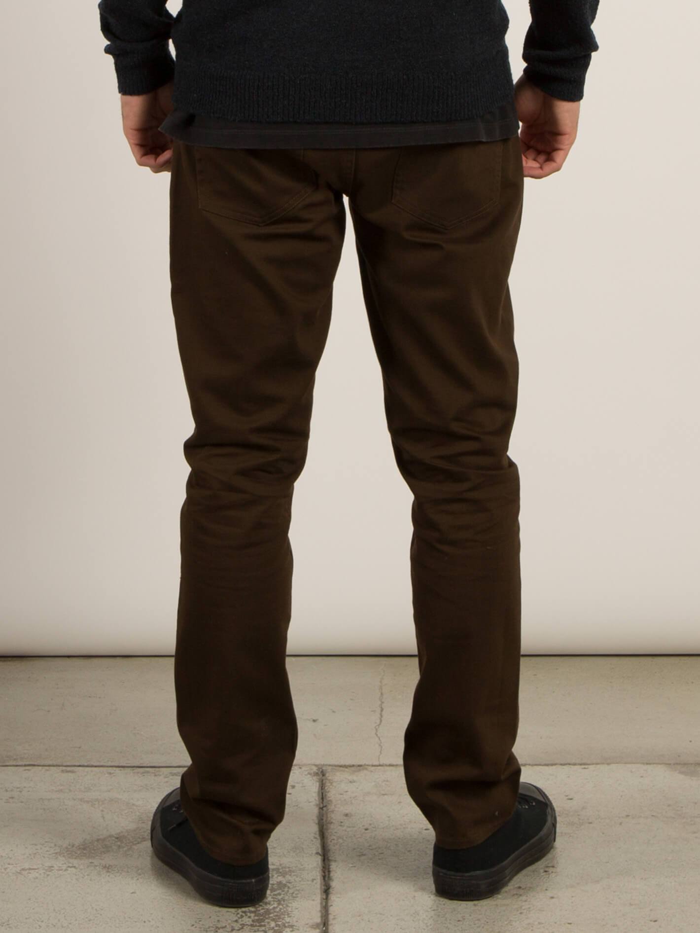Vorta 5 Pocket Slub Slim Fit Jeans - Dark Chocolate