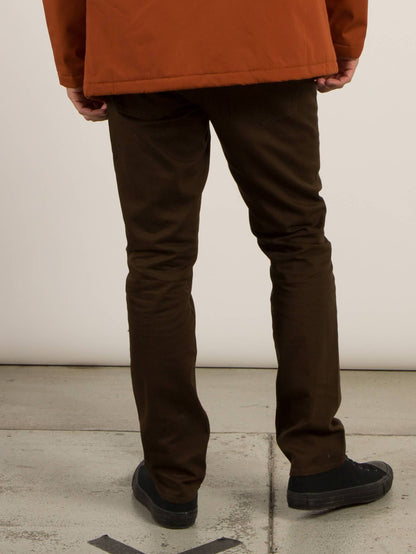 Vorta 5 Pocket Slub Slim Fit Jeans - Dark Chocolate