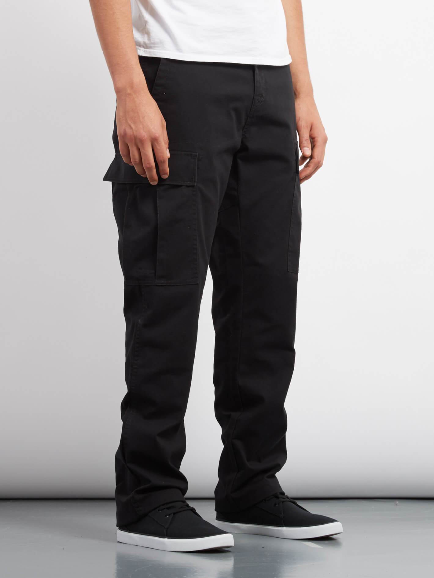 Strngr Reg Tap Cargo Trousers - Black