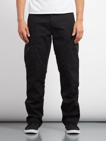 Strngr Reg Tap Cargo Trousers - Black