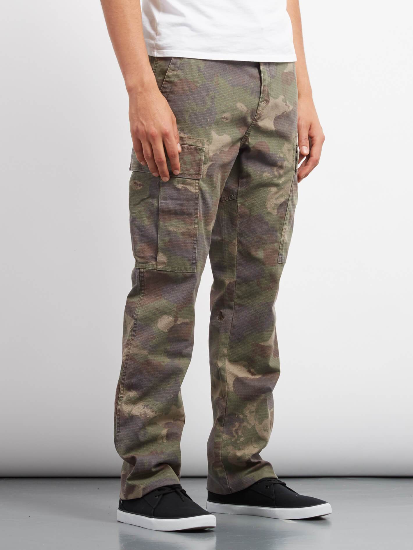 Strngr Reg Tap Cargo Trousers - Camouflage