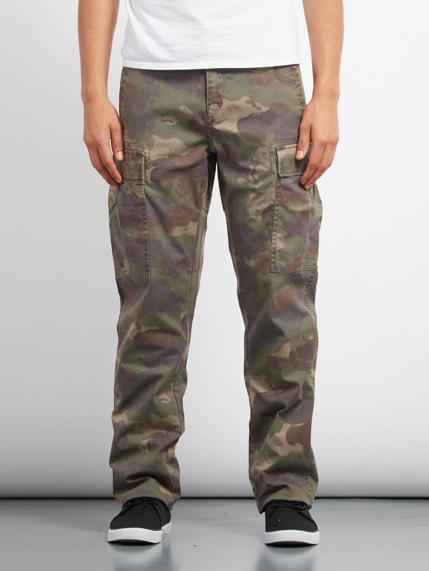 Strngr Reg Tap Cargo Trousers - Camouflage