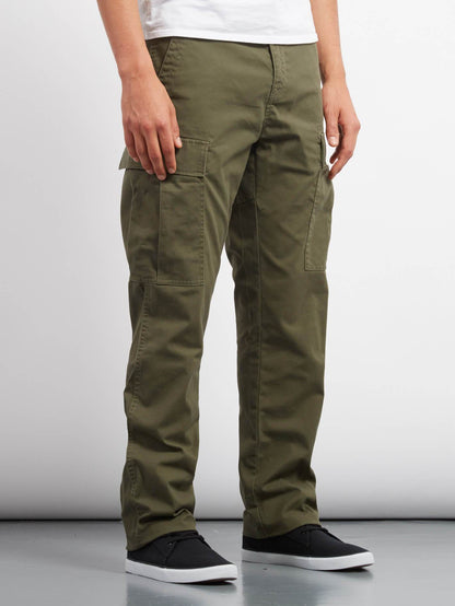 Strngr Reg Tap Cargo Trousers - Military
