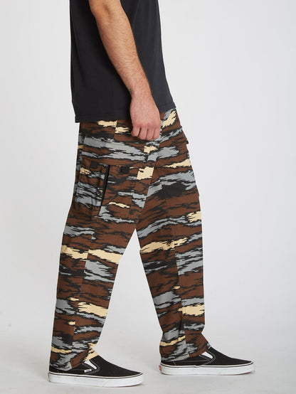 Pinz And Needles Cargo Trousers - BARK BROWN