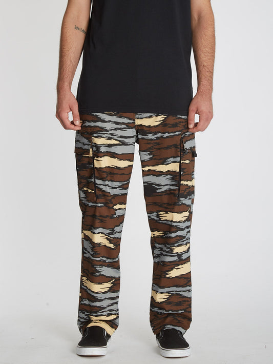 Pinz And Needles Cargo Trousers - BARK BROWN