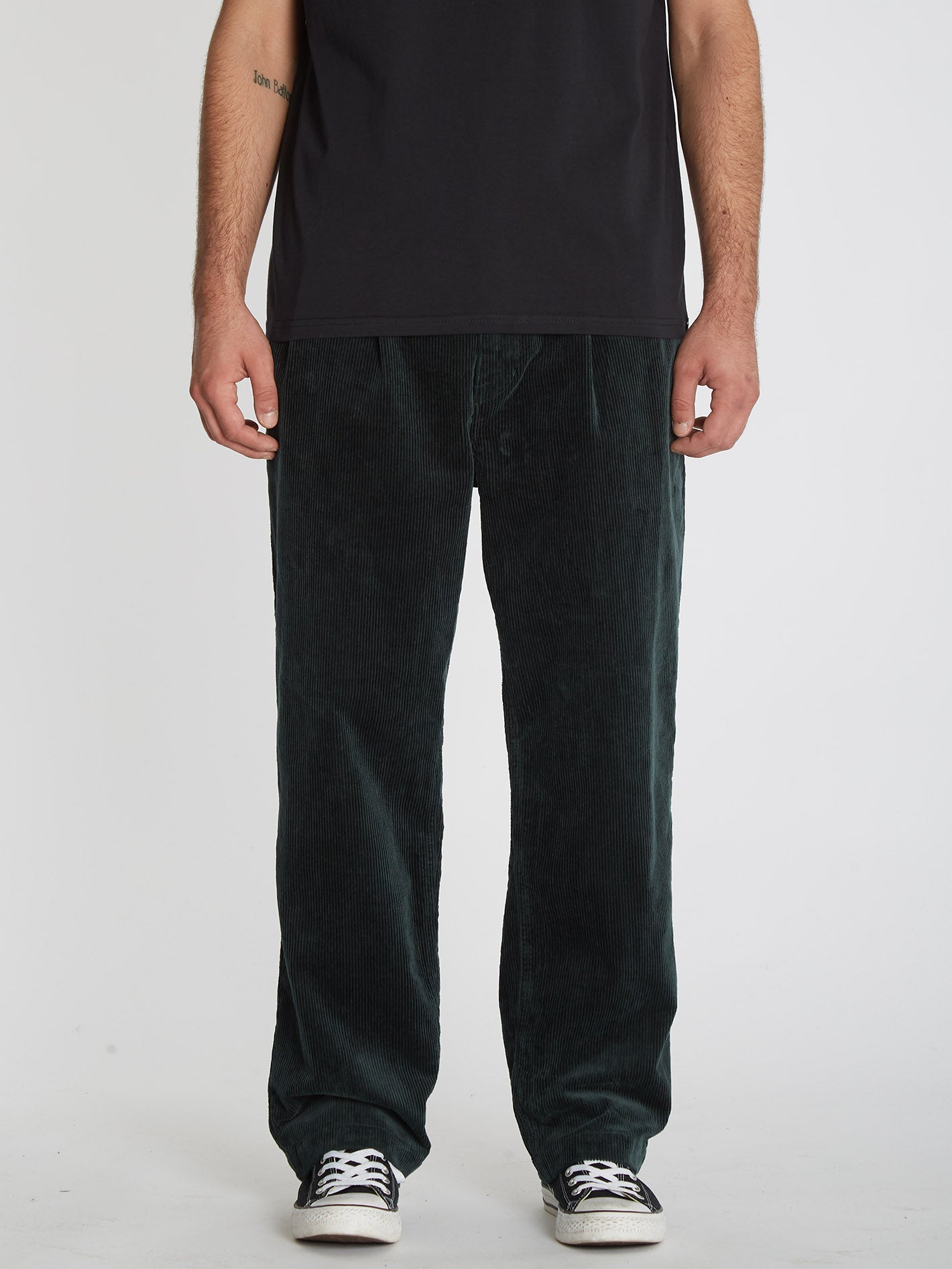Louie Lopez Tapered Corduroy Trousers - CEDAR GREEN