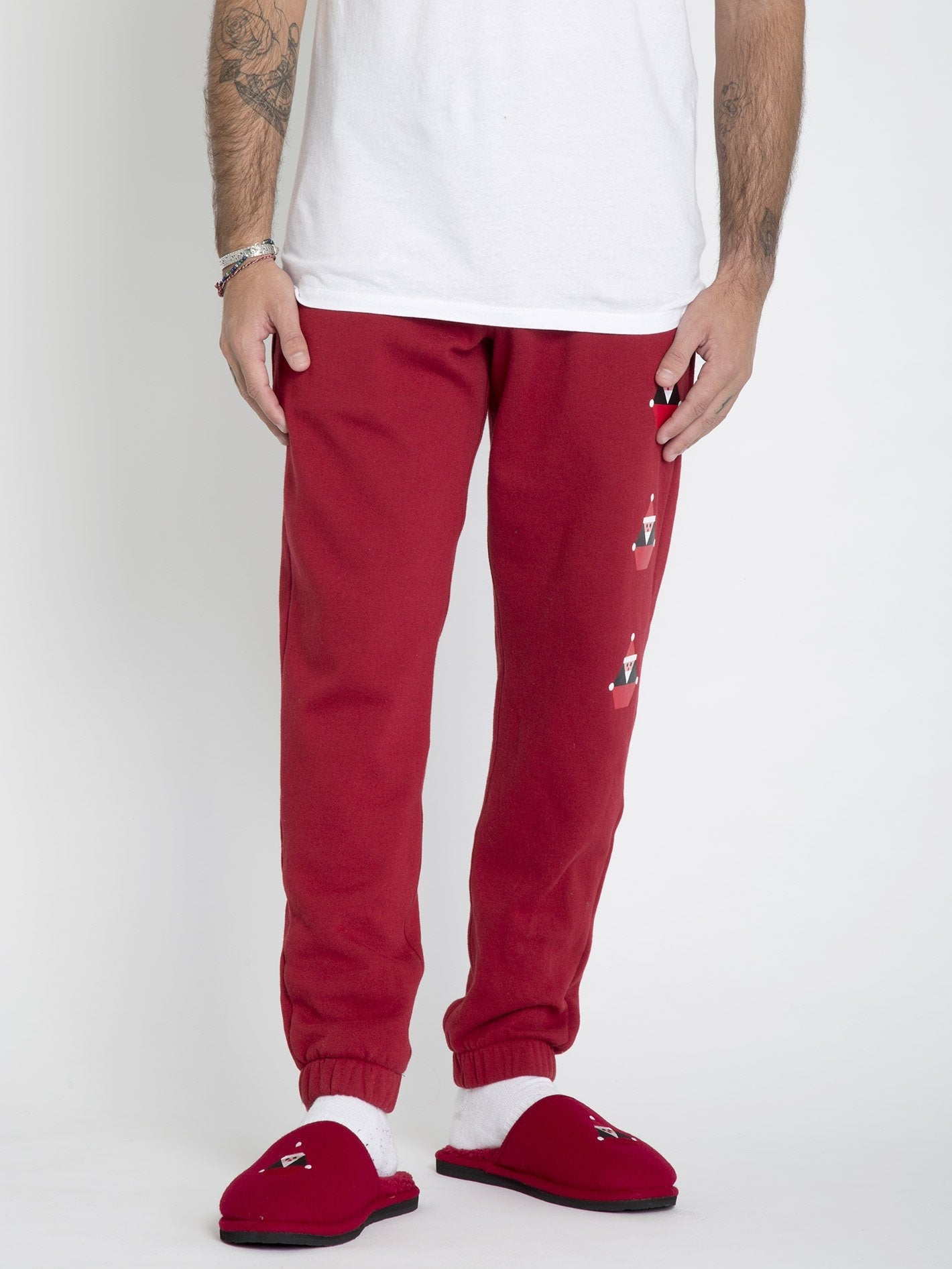 SANTASTONE FLEECE JOGGER - DEEP RED