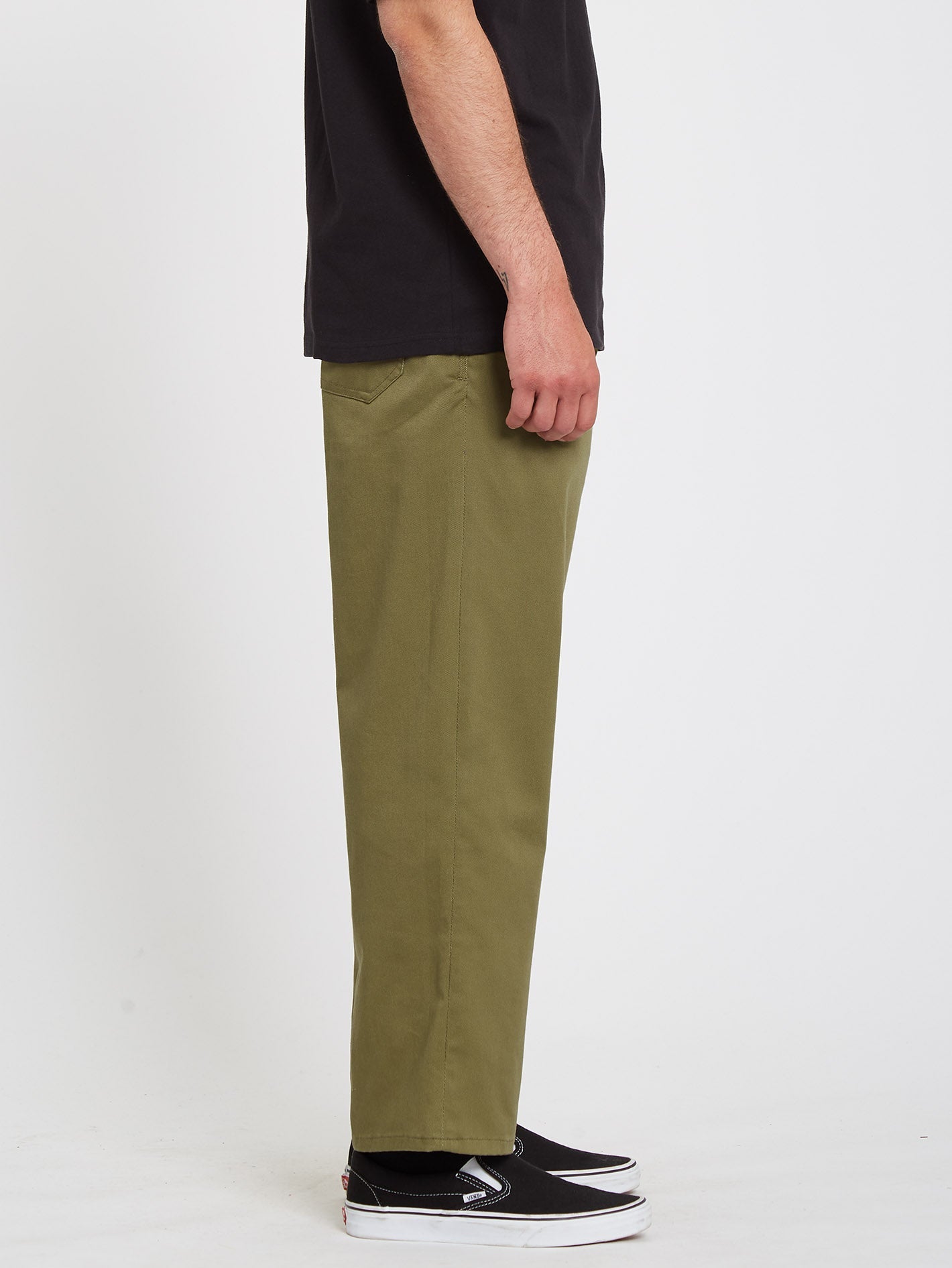 Outer Spaced Solid Elasticated waist Trousers - MARTINI OLIVE