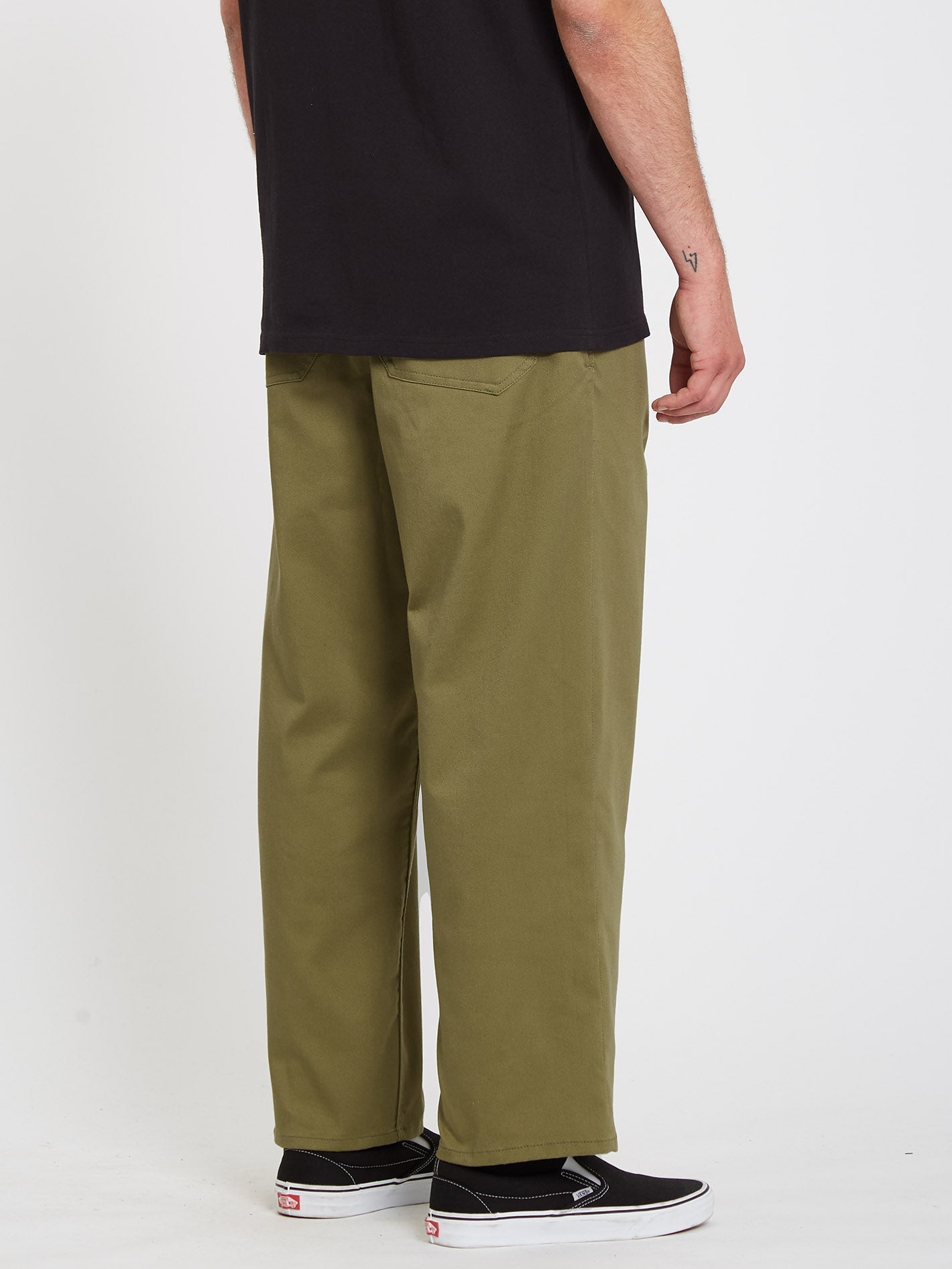 Outer Spaced Solid Elasticated waist Trousers - MARTINI OLIVE