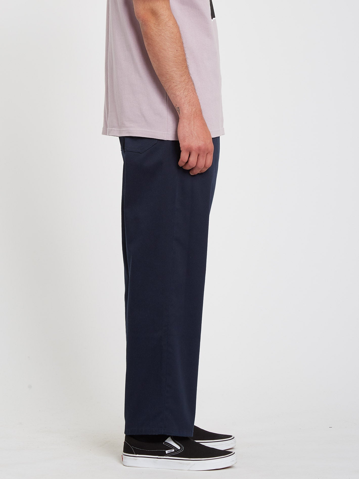 Outer Spaced Solid Elasticated waist Trousers - NAVY
