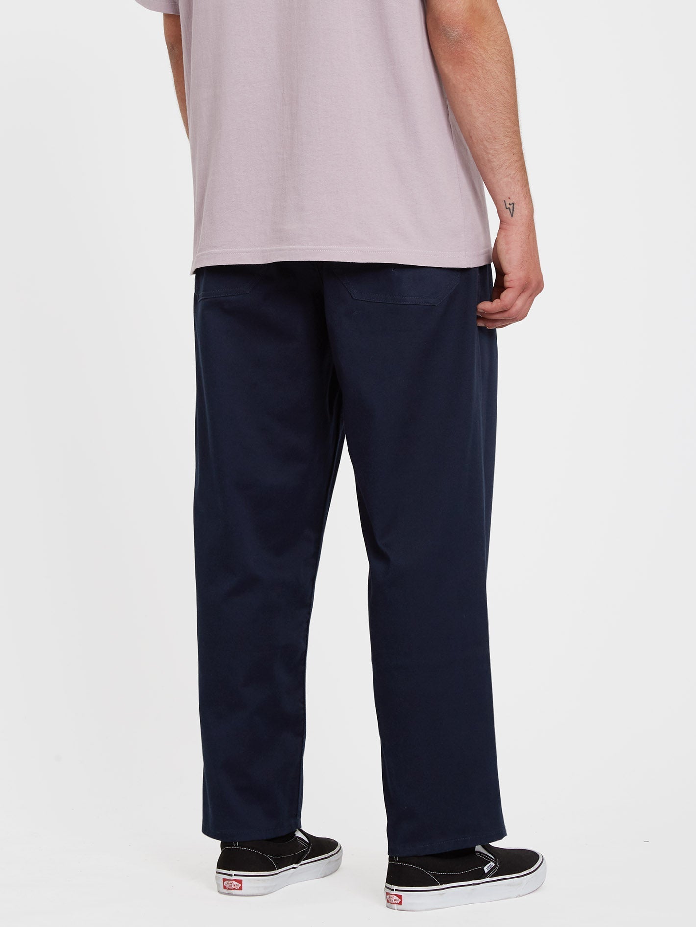 Outer Spaced Solid Elasticated waist Trousers - NAVY