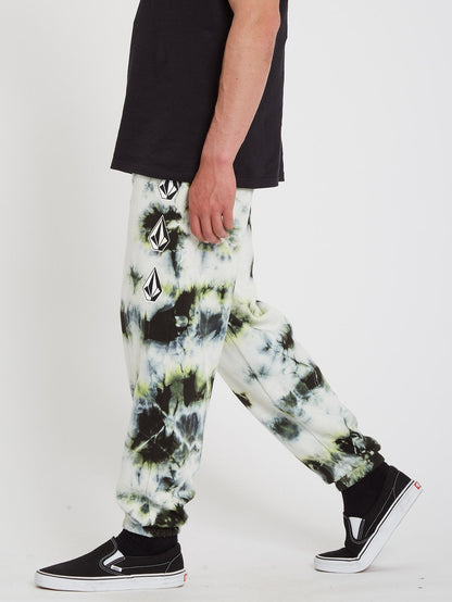 Iconic Stone Plus Fleece Trousers - LIME TIE DYE