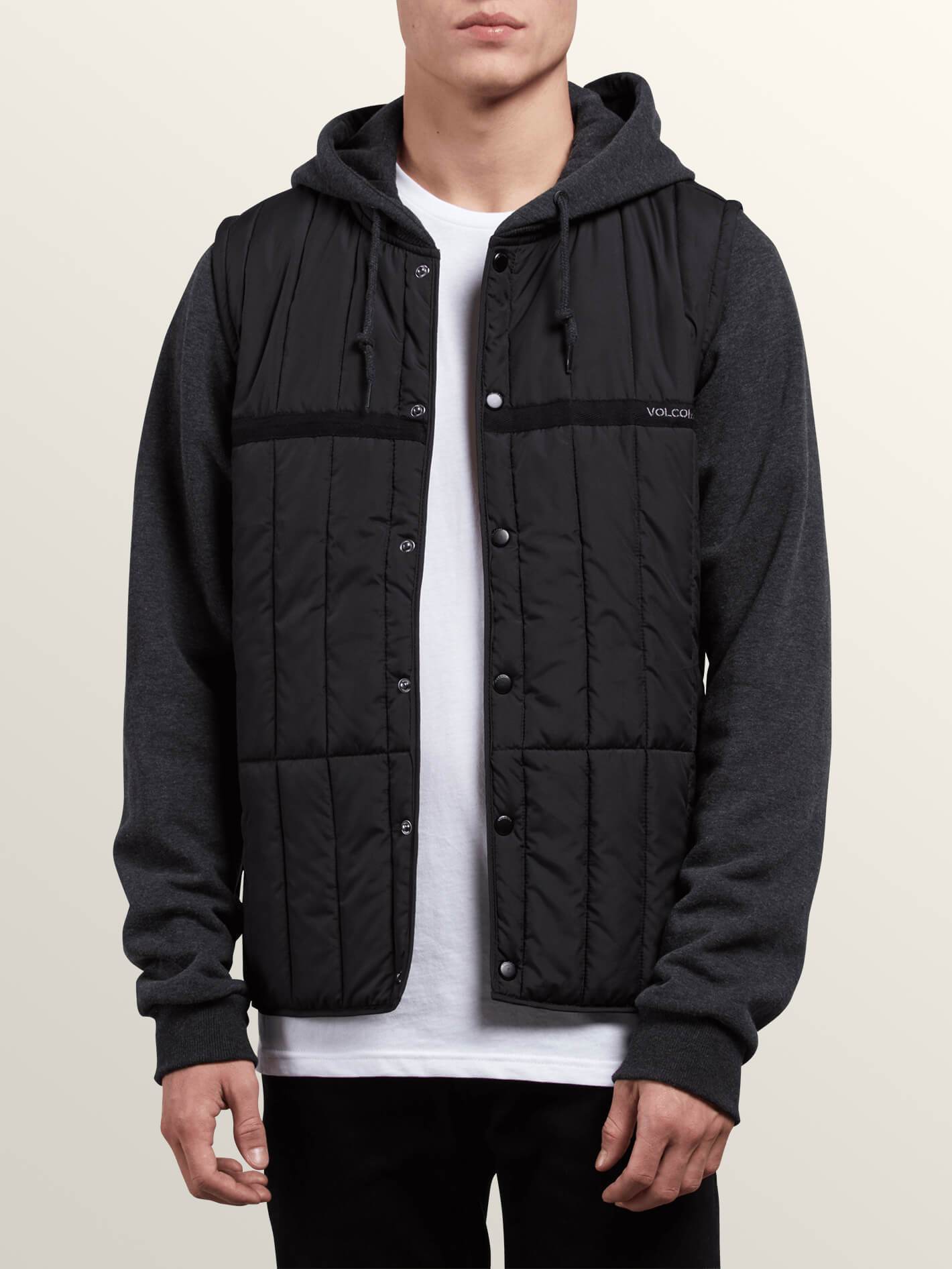 Stripester Puffer Jacket - Black