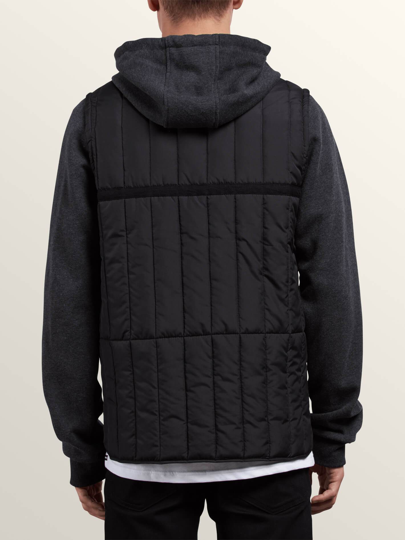 Stripester Puffer Jacket - Black