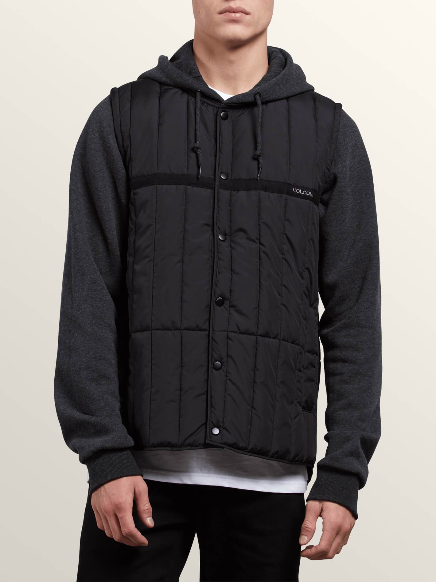 Stripester Puffer Jacket - Black