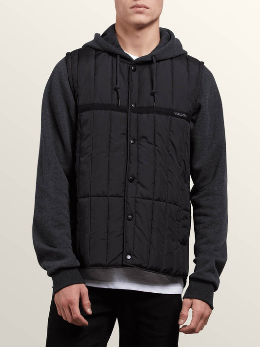 Stripester Puffer Jacket - Black