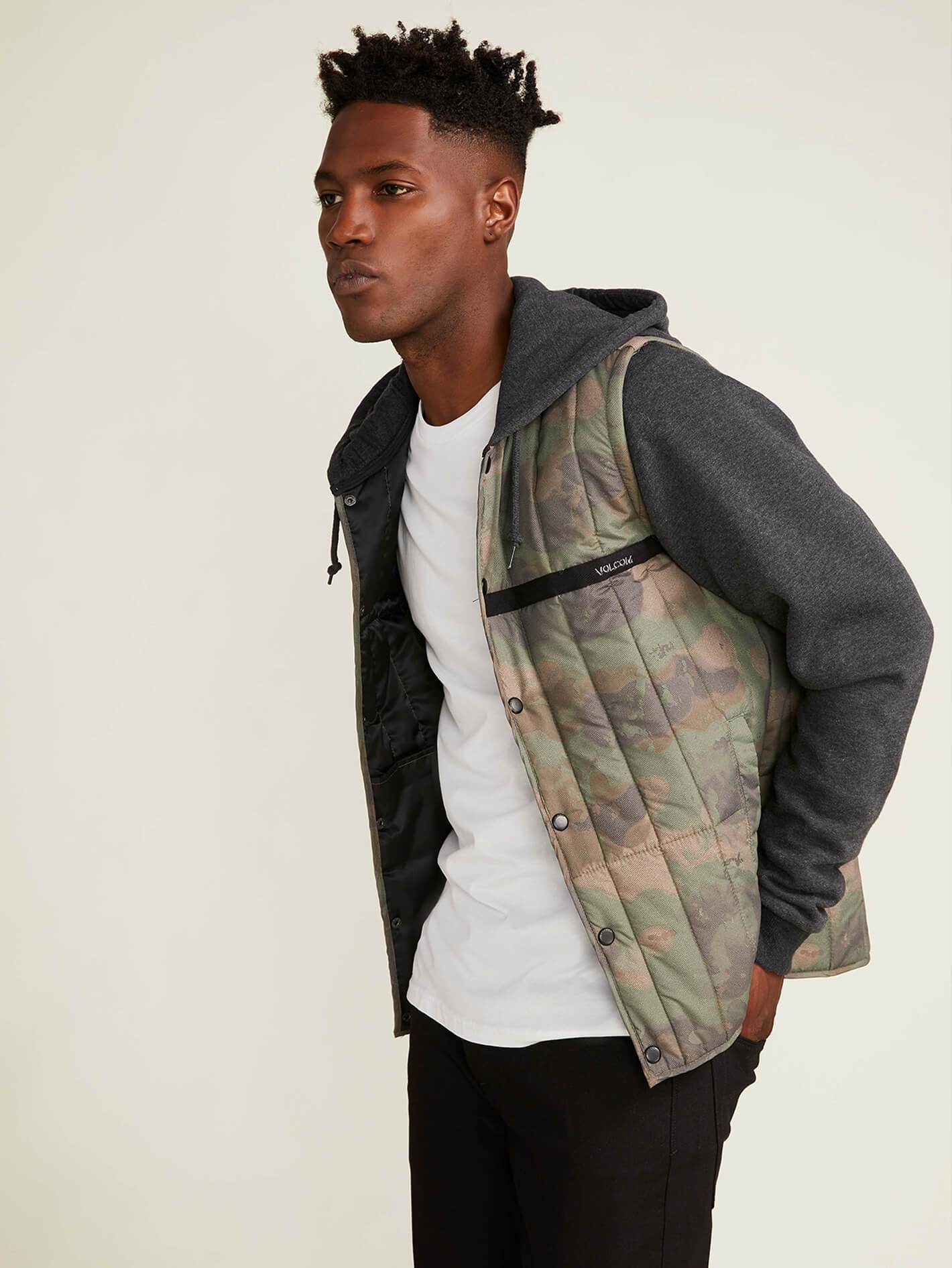 Stripester Puffer Jacket - Camouflage