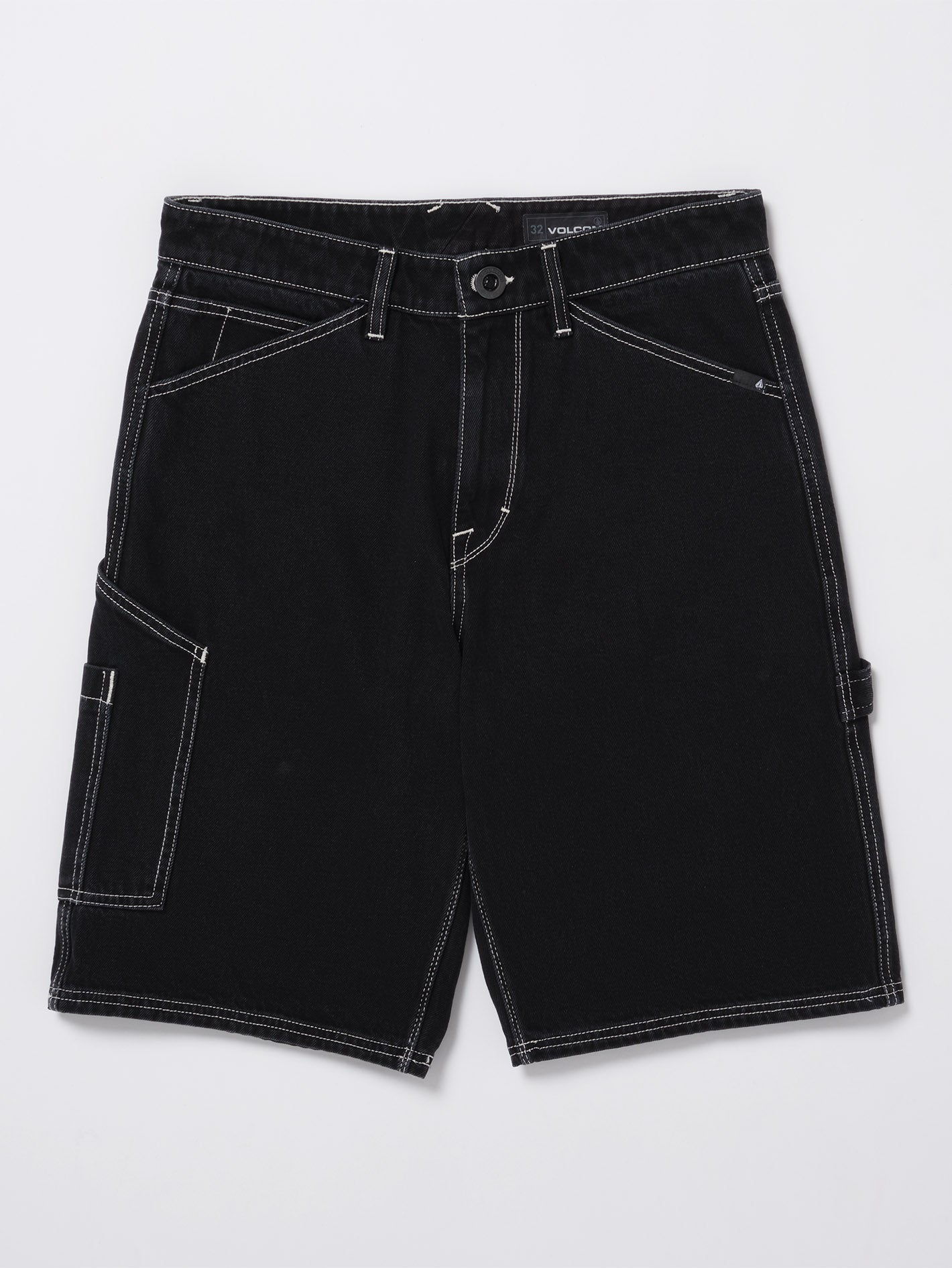 Labored Denim Utility Short - BLACK