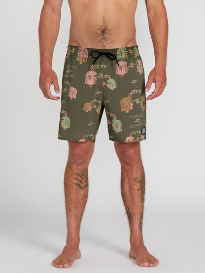Alienated Trunk 17" Boardshort - Mossstone