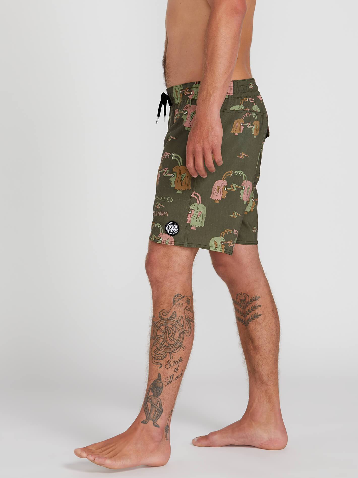 Alienated Trunk 17" Boardshort - Mossstone