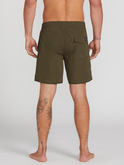 Lido Solid Trunk 16" Boardshort - Military
