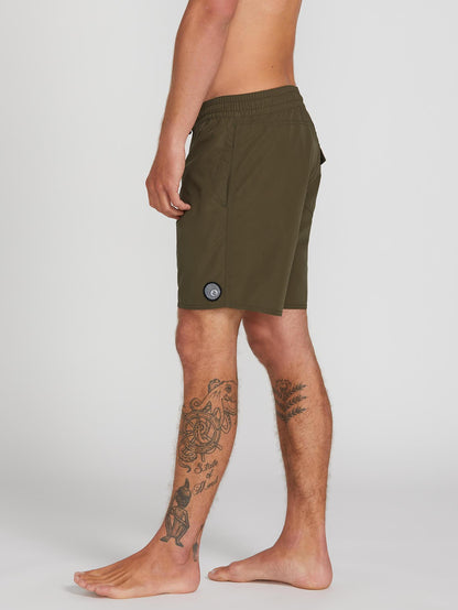 Lido Solid Trunk 16" Boardshort - Military
