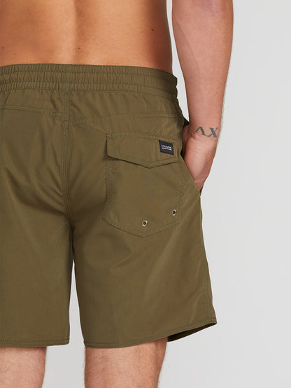 Lido Solid Trunk 16" Boardshort - Military