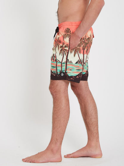 Novelty Trunk 17" Boardshort - LIVING CORAL