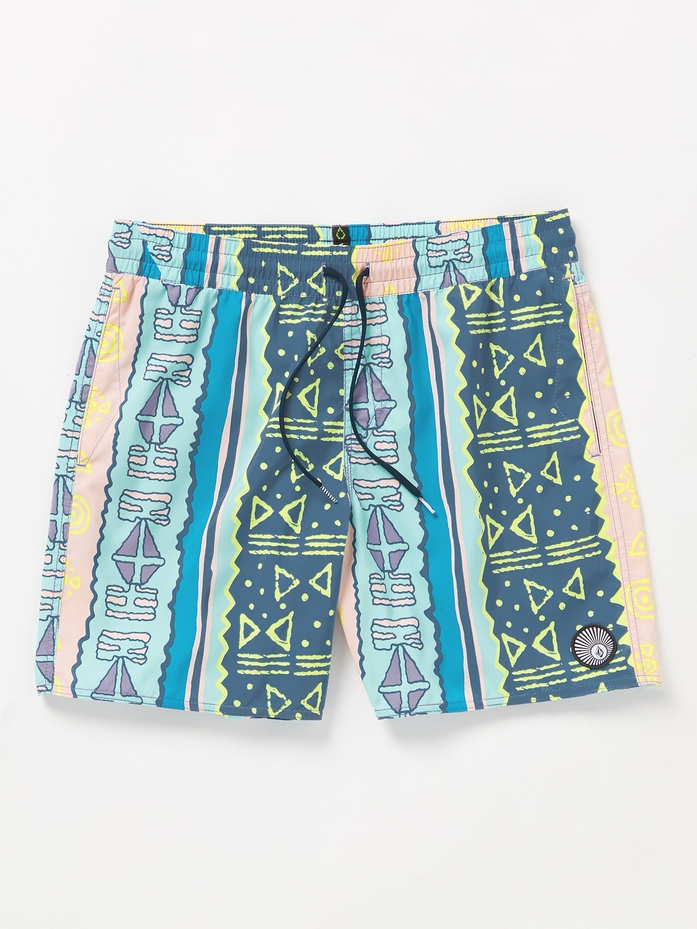 Lido Print Trunk 17" Boardshort - CRETE BLUE