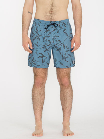 Lido Print Trunk 17" Boardshort - STONE BLUE