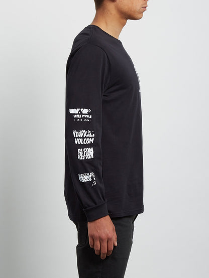Pixel Stone Long Sleeve Tee - Black