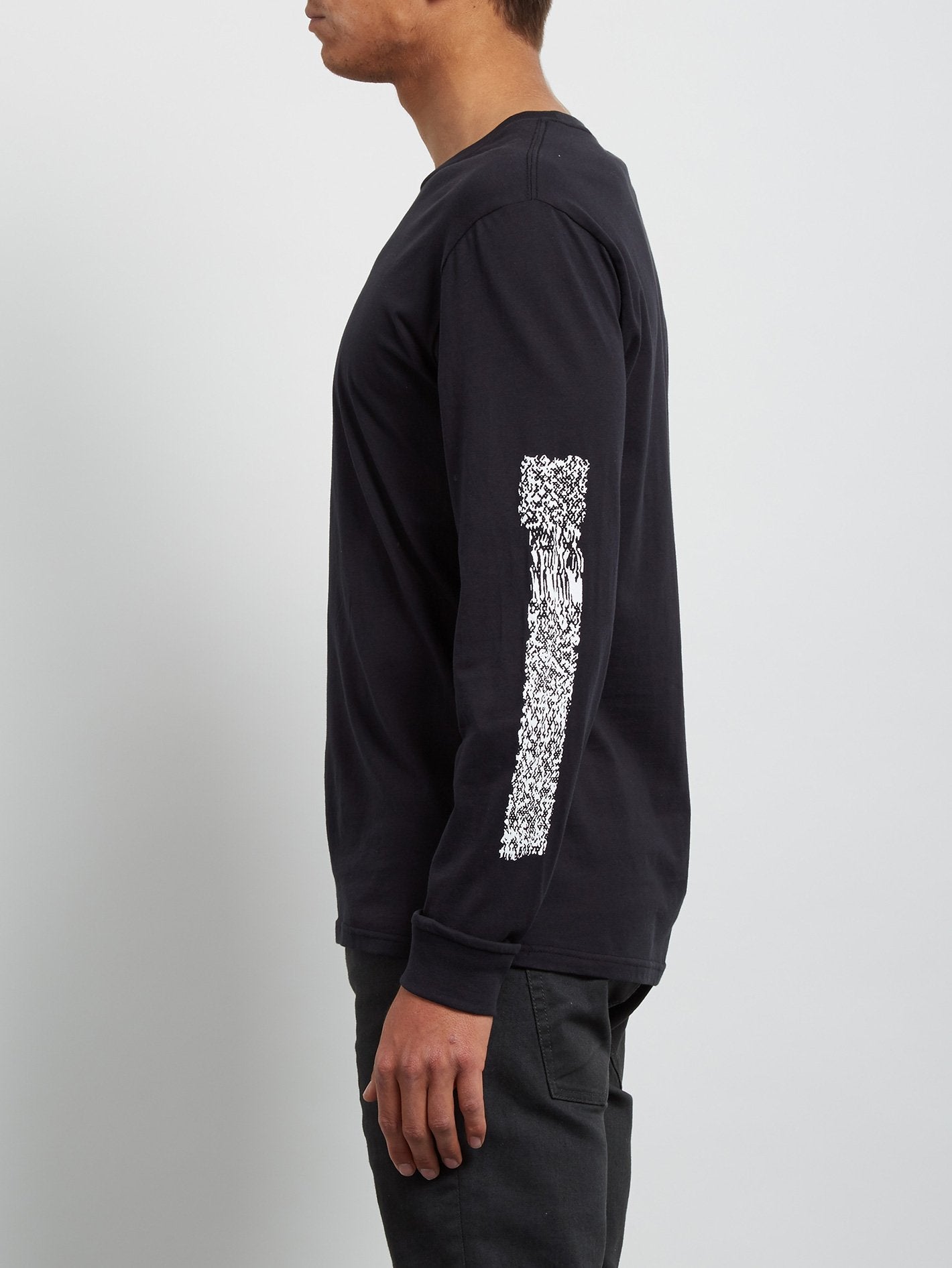 Pixel Stone Long Sleeve Tee - Black
