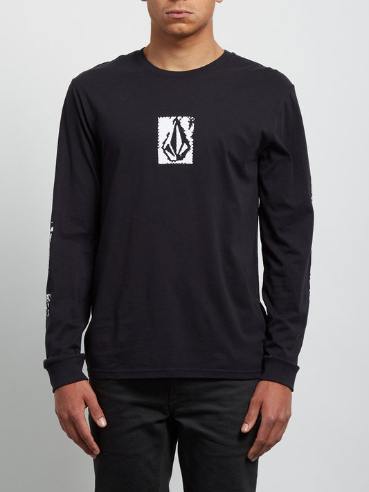 Pixel Stone Long Sleeve Tee - Black