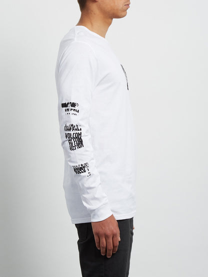 Pixel Stone Long Sleeve Tee - White