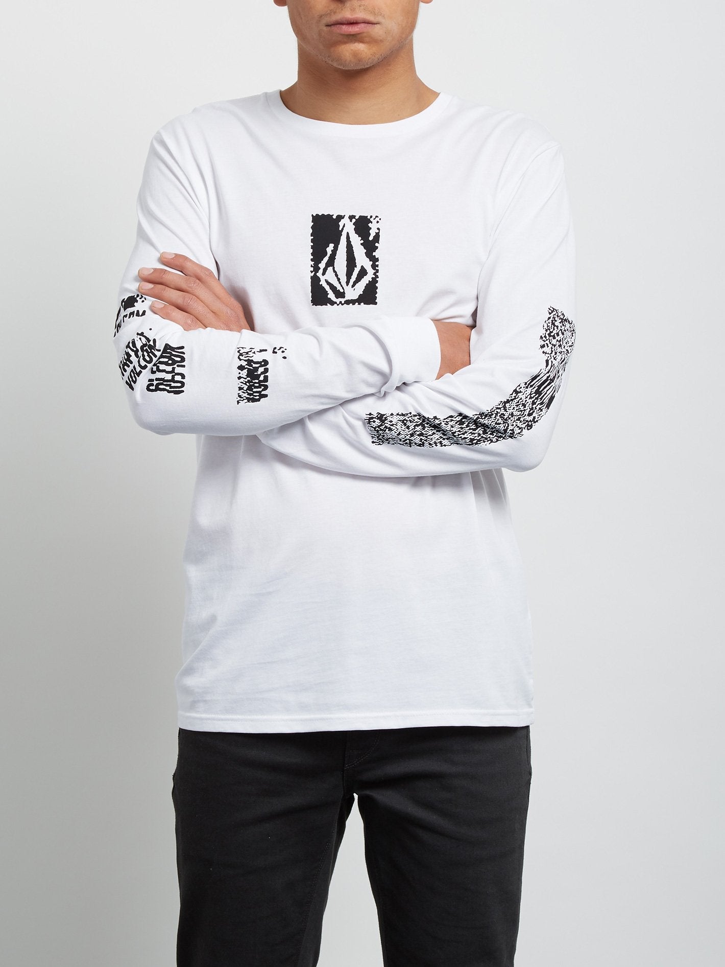 Pixel Stone Long Sleeve Tee - White