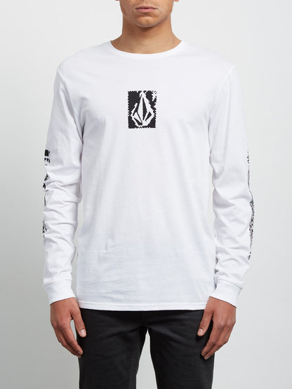 Pixel Stone Long Sleeve Tee - White