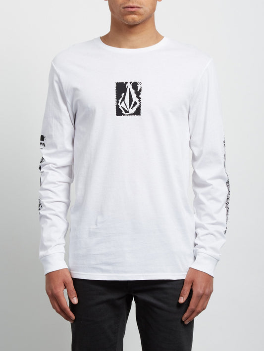 Pixel Stone Long Sleeve Tee - White