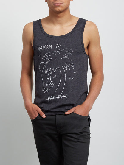 Tropical D Heather Tank - Heather Black