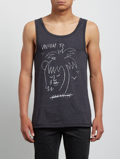 Tropical D Heather Tank - Heather Black