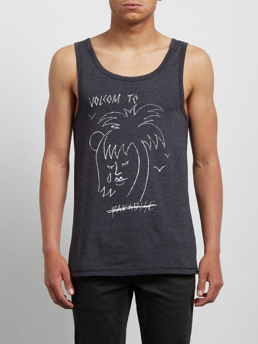 Tropical D Heather Tank - Heather Black