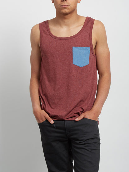 Pocket Heather Tank - Crimson