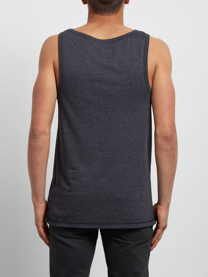 Pocket Heather Tank - Heather Black