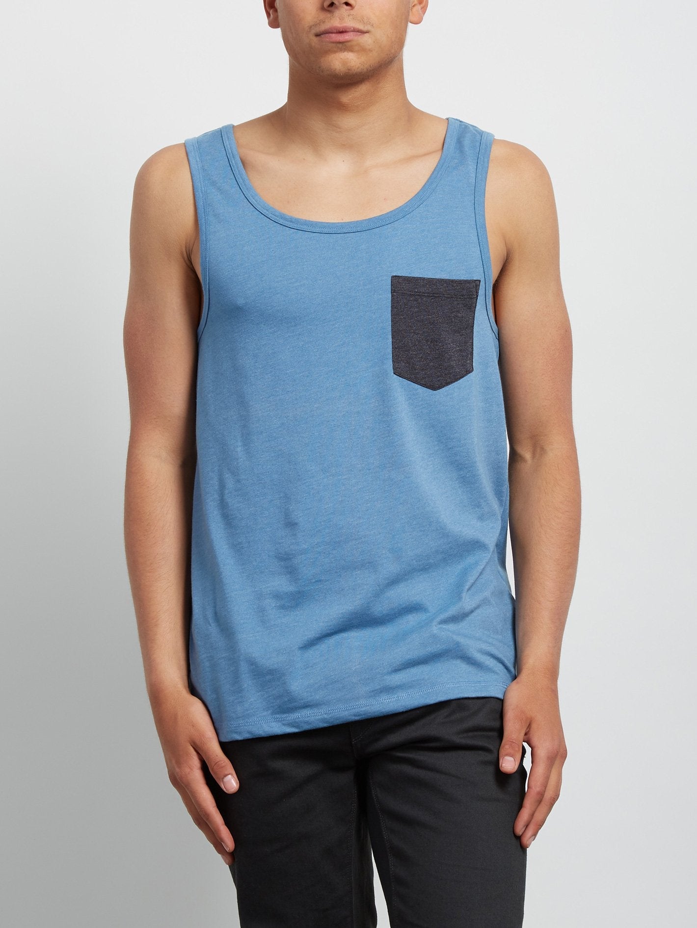 Pocket Heather Tank - Wrecked Indigo