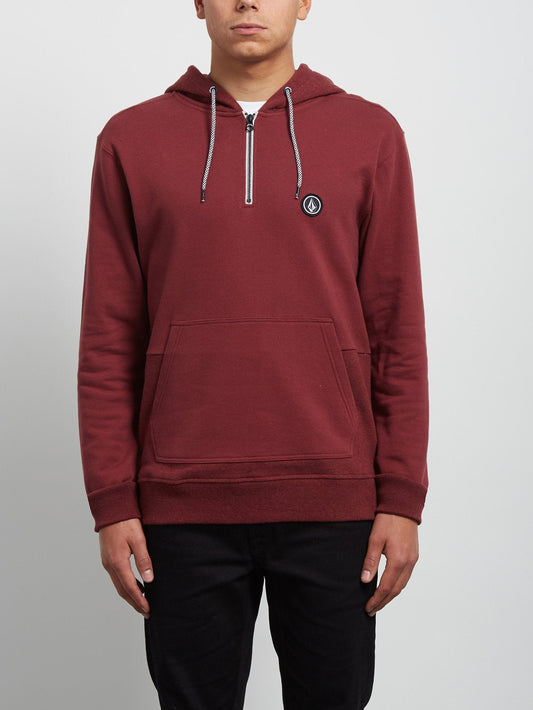 Milton Hooded Pullover - Crimson