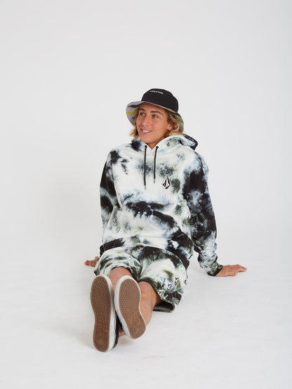 Iconic Stone Plus Hoodie - LIME TIE DYE