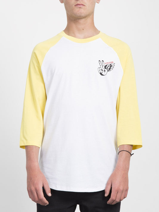 Winged Peace 3/4 T-shirt  - Yellow